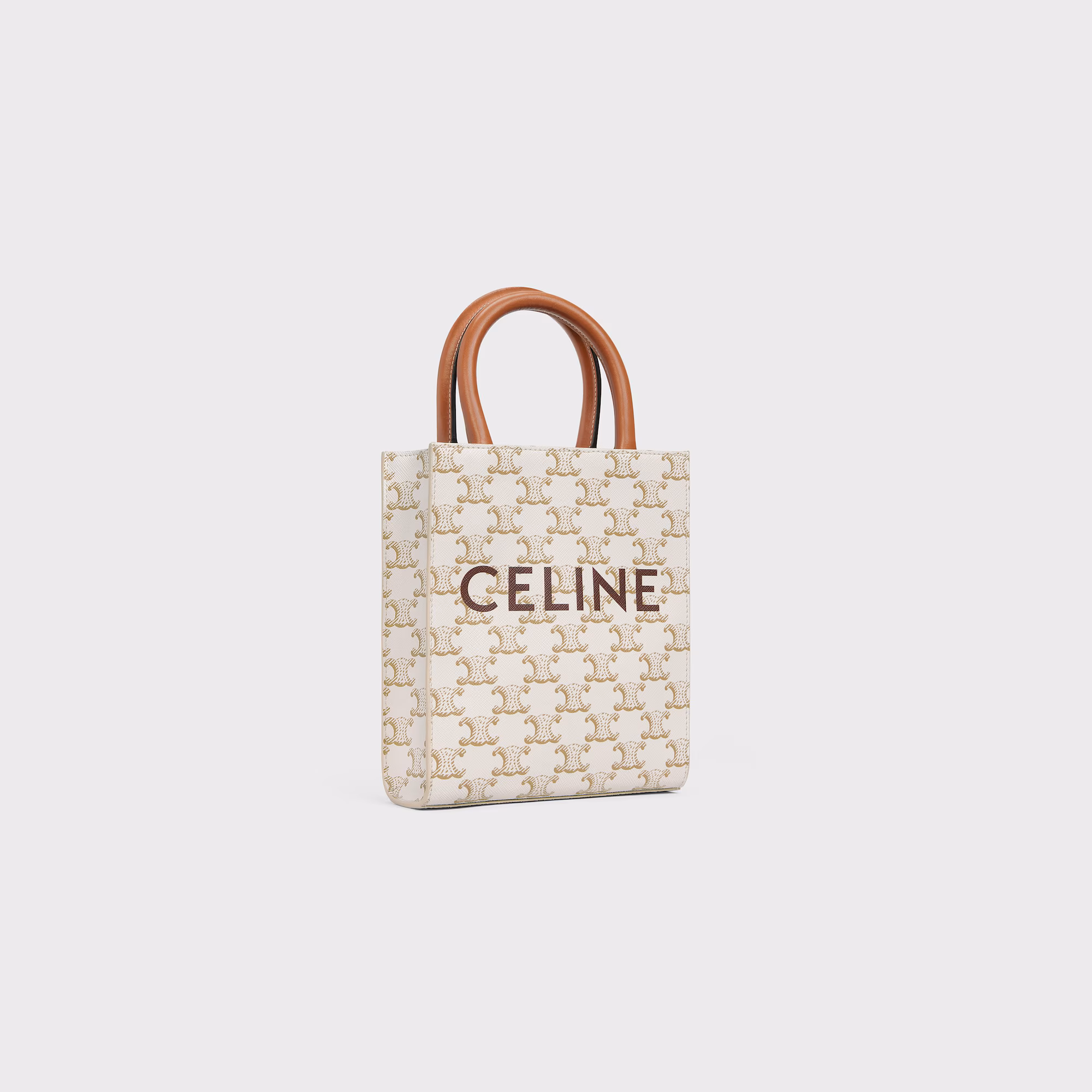 Mini Vertical Cabas In Triomphe Canvas With Celine Print