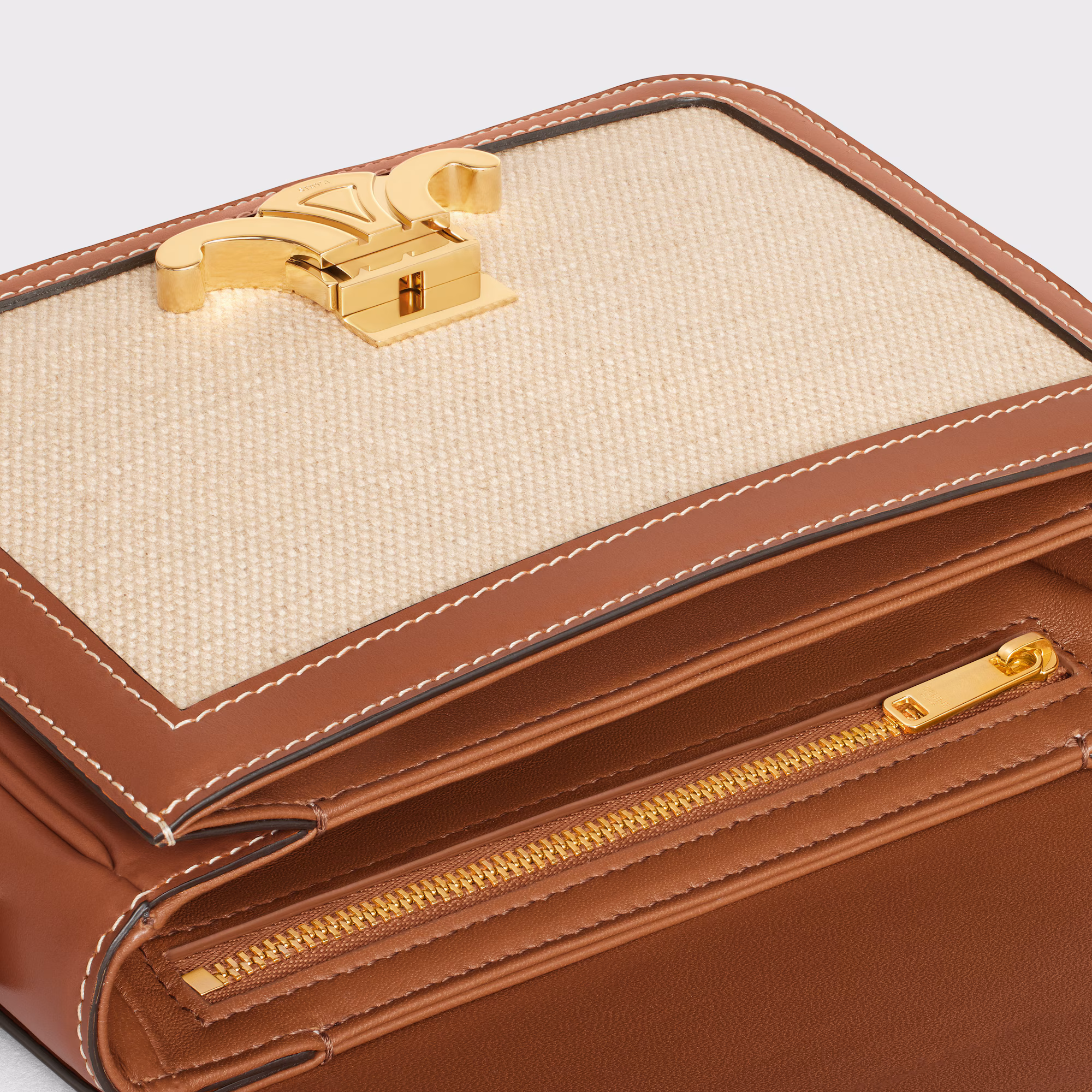 Teen Triomphe Bag In Textile And Calfskin Teen Triomphe Bag In Textile And Calfskin