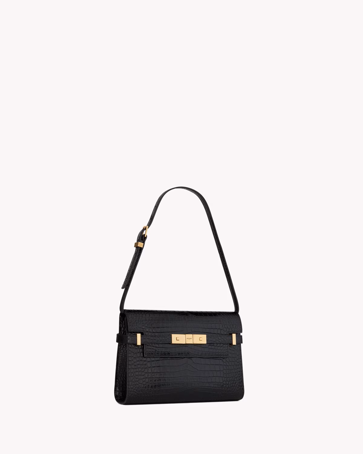 Manhattan Small In Shiny Crocodile-Embossed Leather Manhattan Small In Shiny Crocodile-Embossed Leather