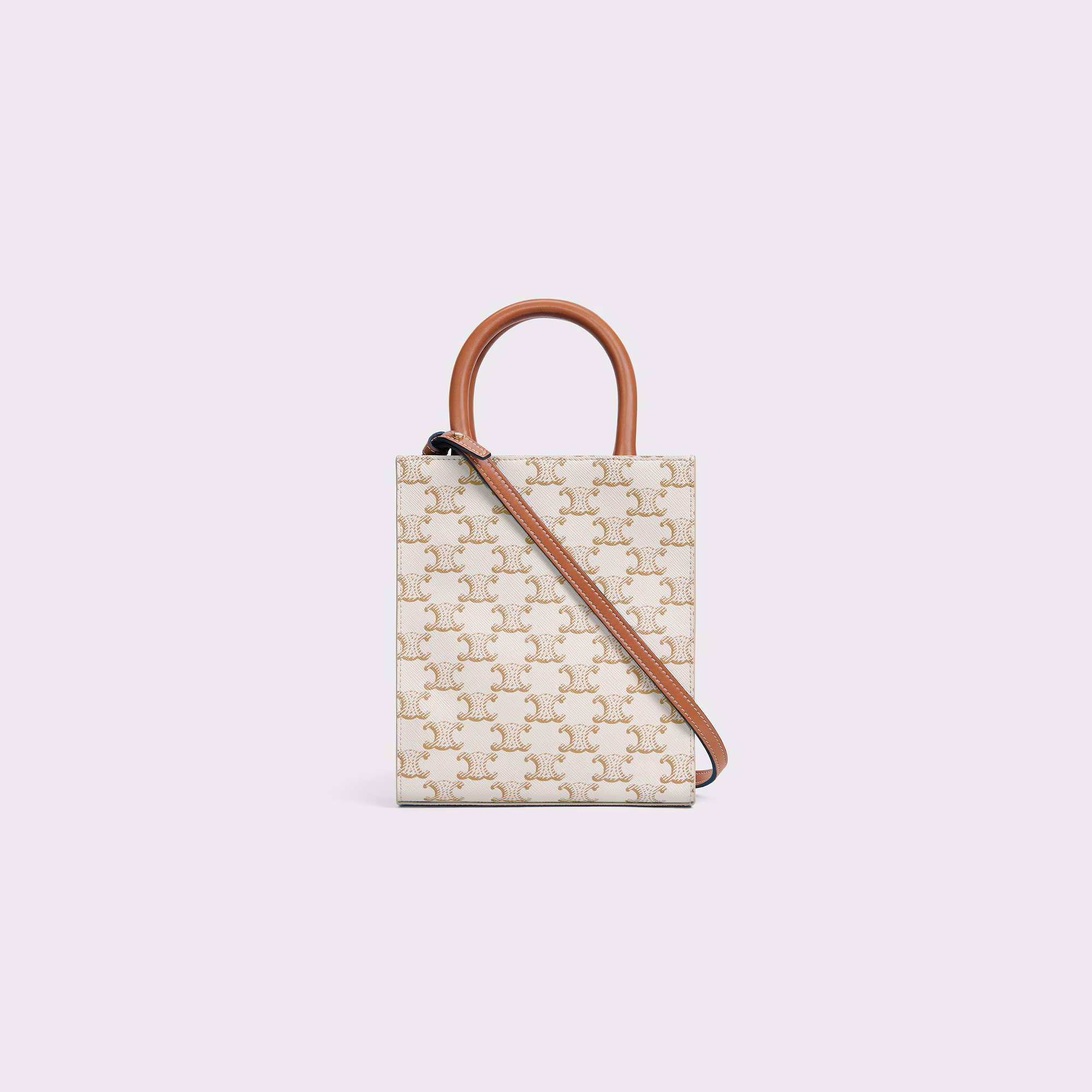 Mini Vertical Cabas In Triomphe Canvas With Celine Print