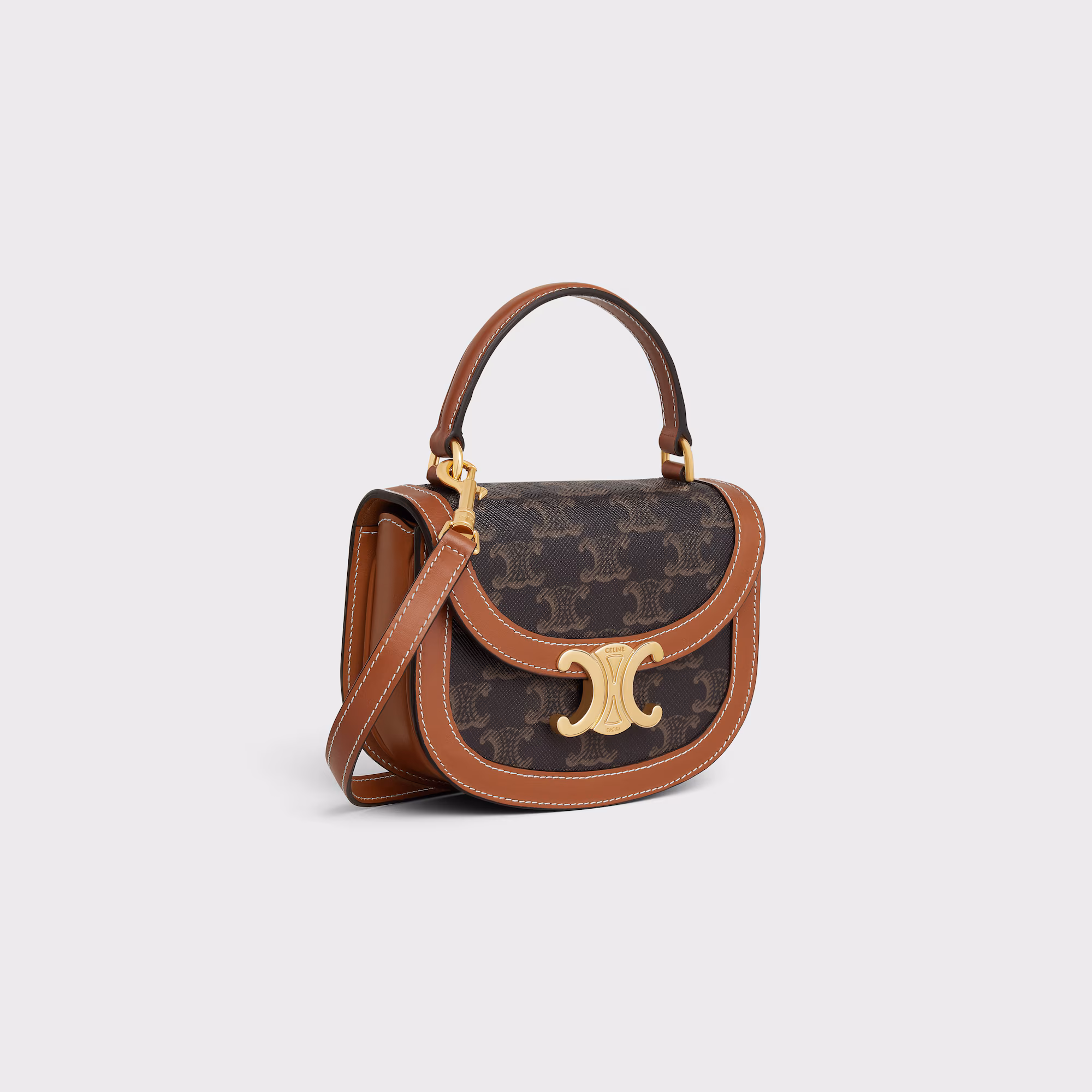 Mini Besace Clea In Triomphe Canvas And Calfskin Mini Besace Clea In Triomphe Canvas And Calfskin