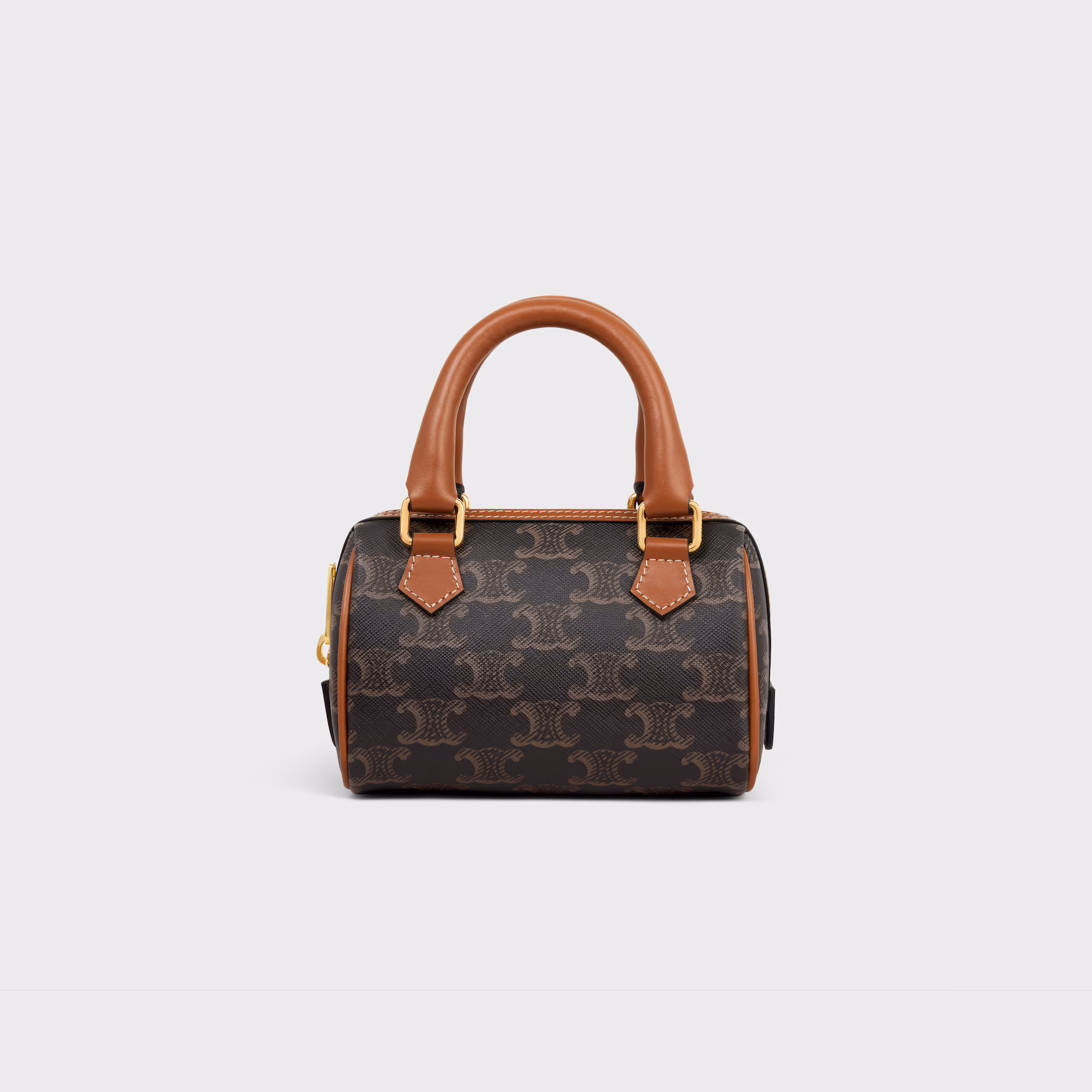Mini Boston In Triomphe Canvas And Calfskin