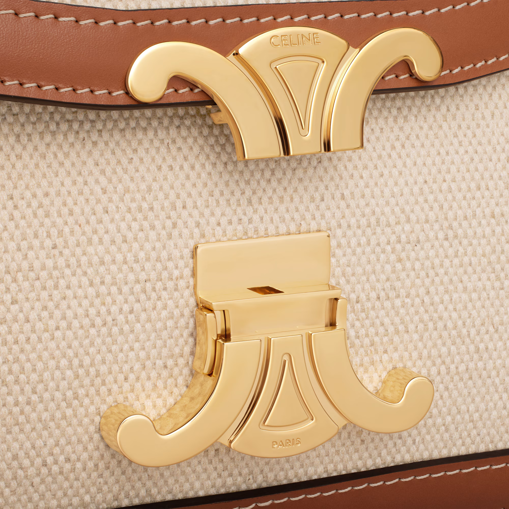Teen Triomphe Bag In Textile And Calfskin Teen Triomphe Bag In Textile And Calfskin