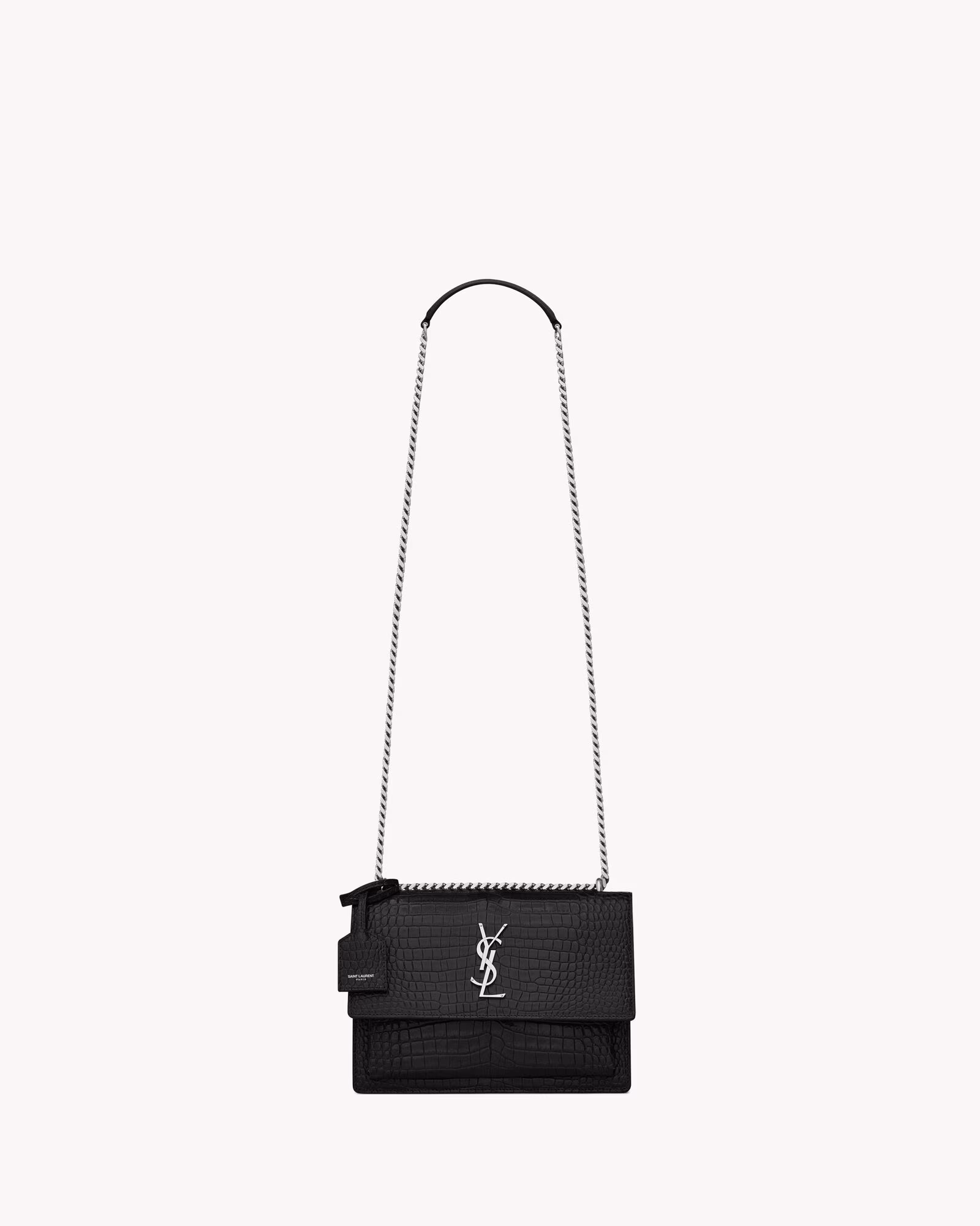 Sunset Medium In Crocodile-Embossed Leather