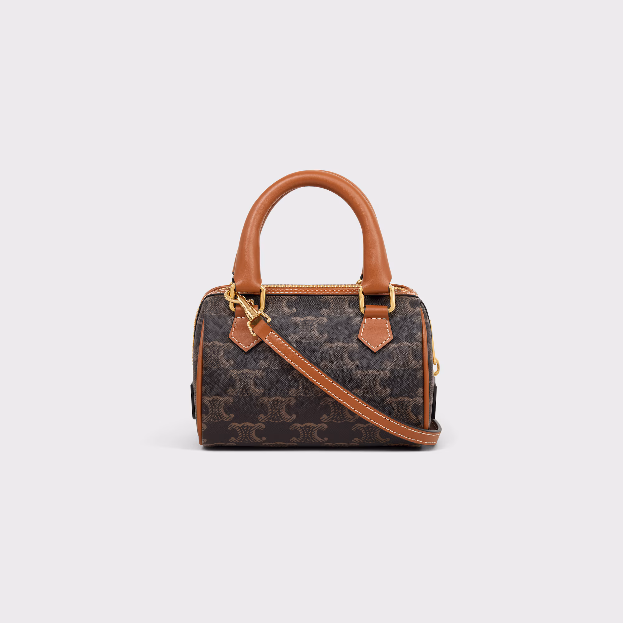 Mini Boston In Triomphe Canvas And Calfskin